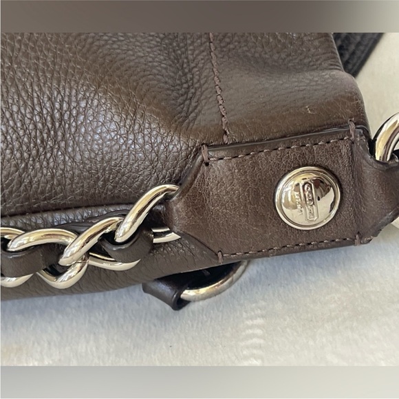 Coach Carly Brown Leather Shoulder Bag EUC - Picture 6 of 9